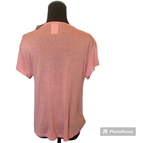 FREE PEOPLE NWT ‘Hoffman Surplice Tee” Coral Size XS - Picture 5 of 10
